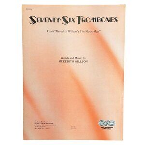 Vintage Seventy-Six Trombones Sheet Music The Music Man Meredith Willson 1975